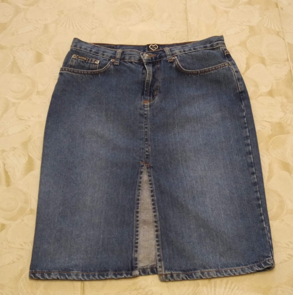 XOXO Blue Jean Pencil Skirt